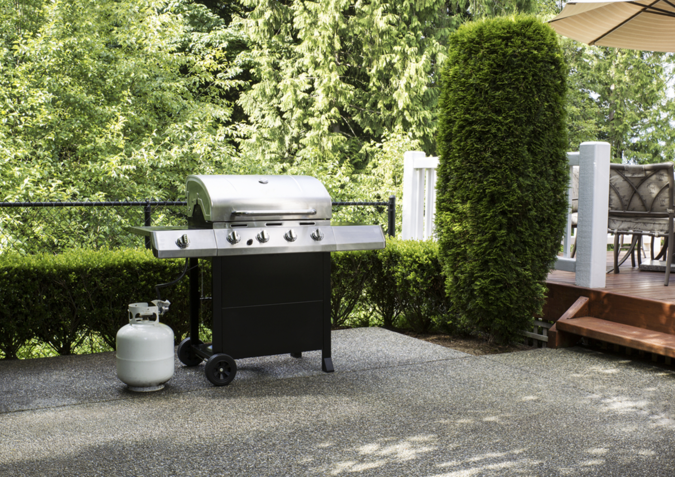 You should use propane grill outside for your safety
