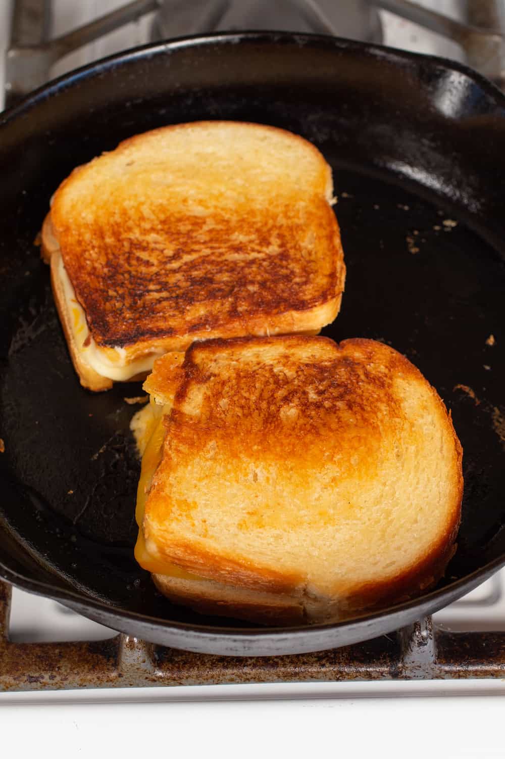 Grilled cheese in pan