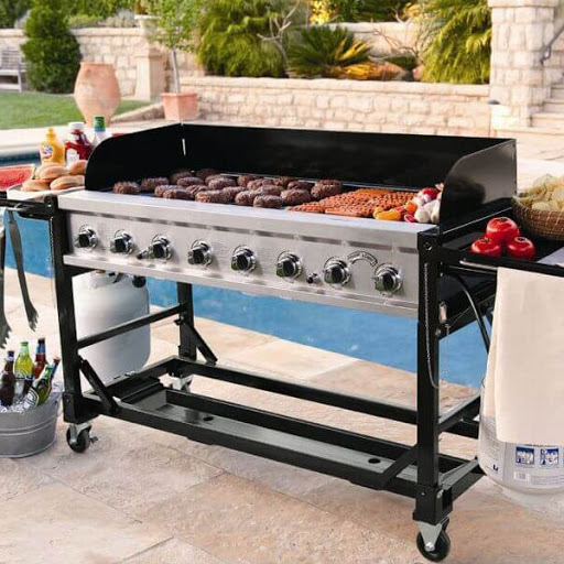 Propane grills use infrared radiation to cook food so it doesn't have an open flame