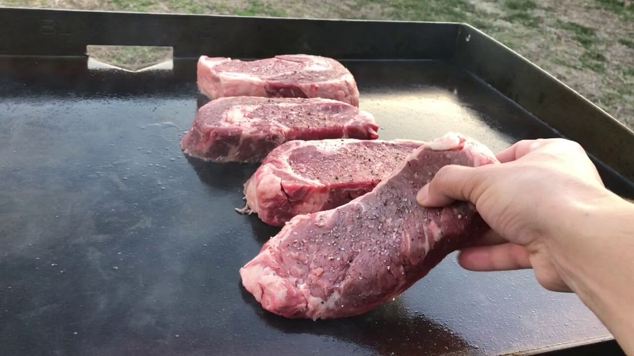 A flat top grill works well with steaks - flat top grill recipies