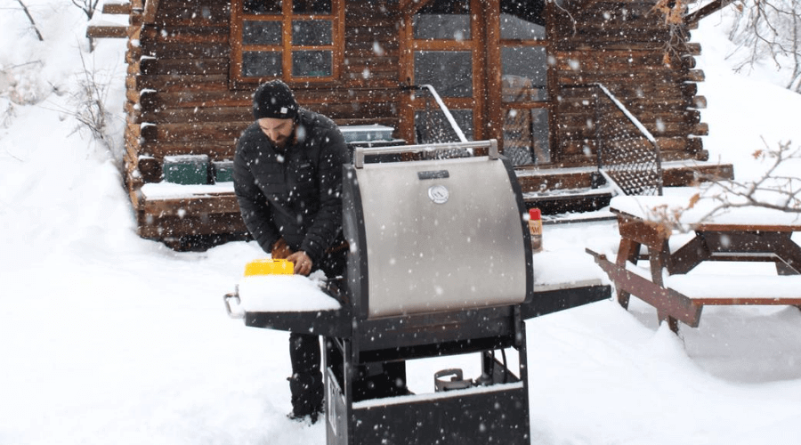 When you use a propane grill in the winter, you need to be more careful